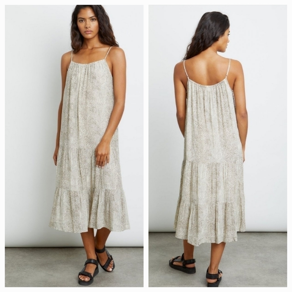 Rails Adora Snakeskin Print Midi Dress Small
